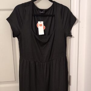 Cider Charcoal Short Sleeve Dress